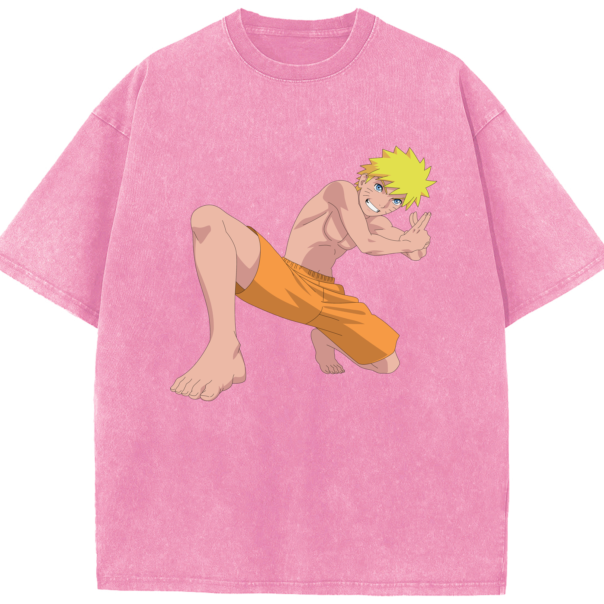 （画像用） NARUTO -ナルト- うずまき ナルト Uzumaki Naruto 綿100% ヴィンテージ風 半袖Tシャツ（フロントプリント）